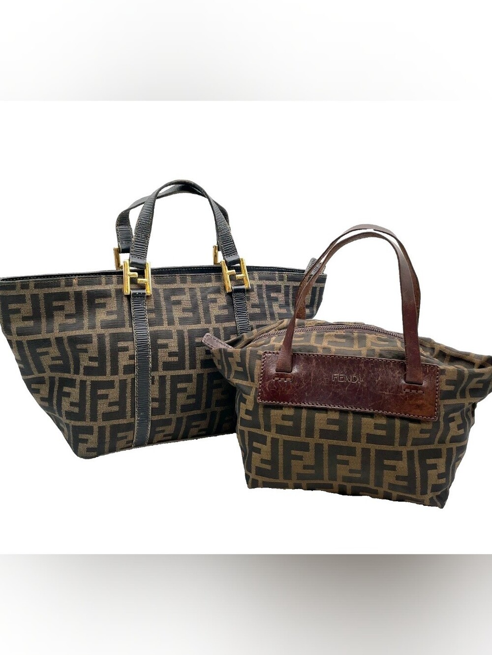 Vintage Fendi Zucca 2-Piece Set – Iconic FF Monogram Totes